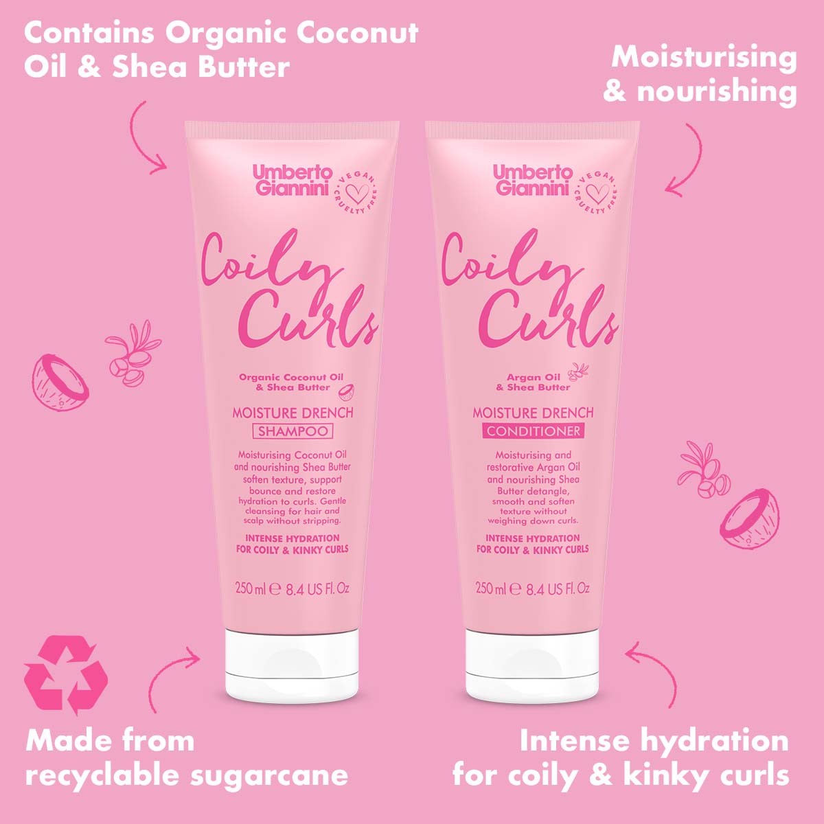 Coily Curls Moisture Drench Shampoo & Conditioner Duo